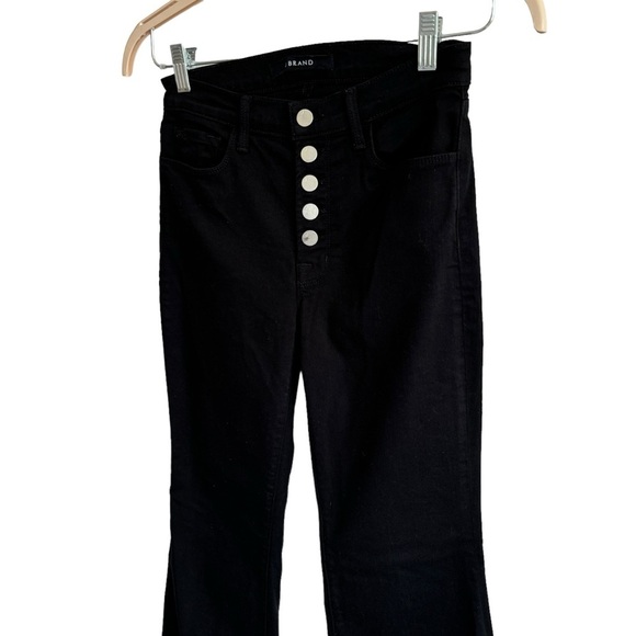 J Brand Maria Exposed Button Flare, Seriously Black, Size 27 - Picture 5 of 12